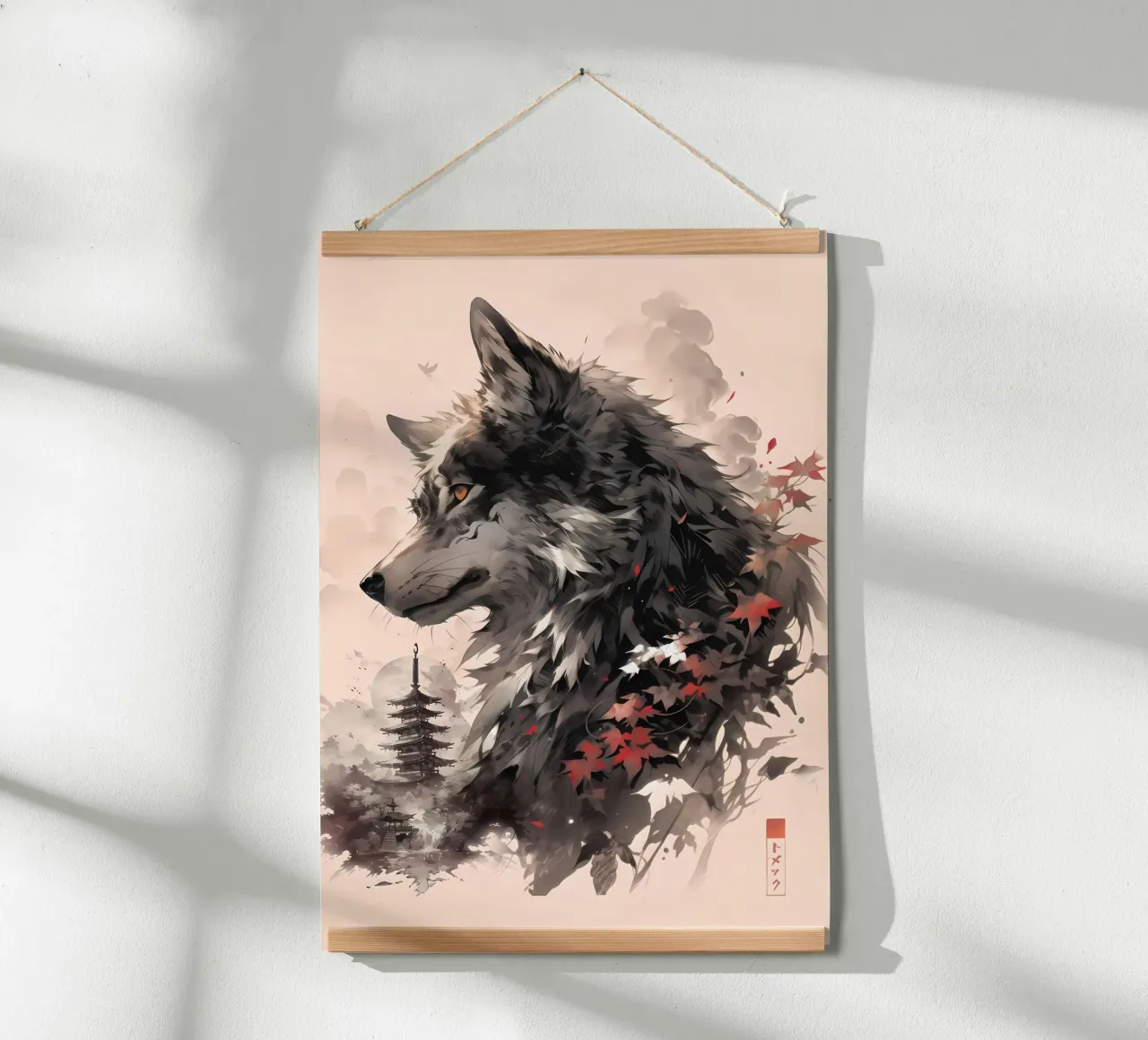 Animale lupo poster con telaio in alluminio da Pierre Walton