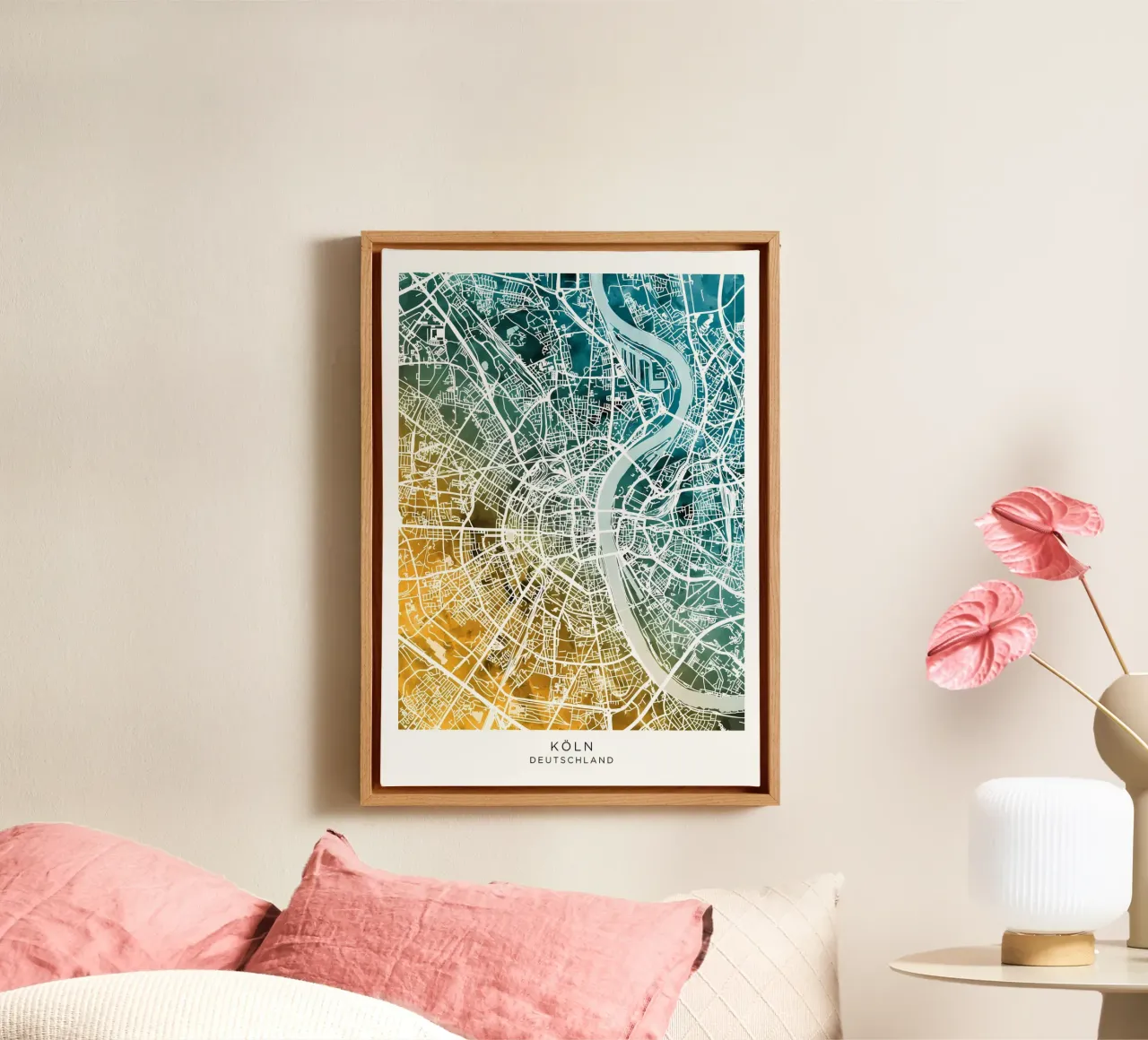 Colonia Germania Mappa tela con Cornice a cassetta da Christopher Adams