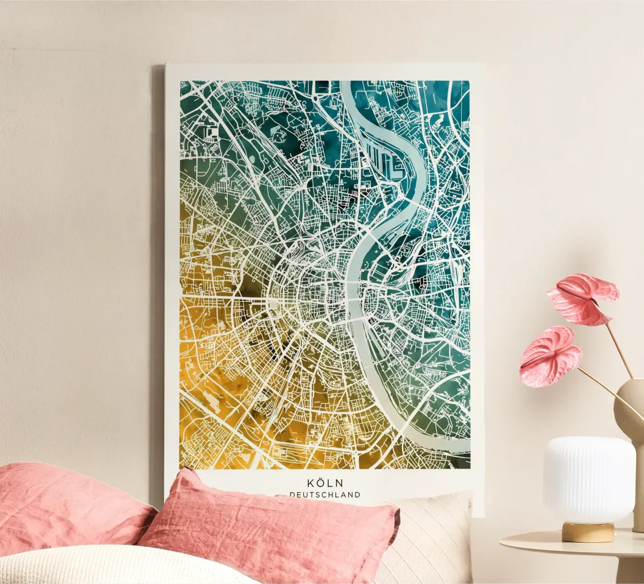 Colonia Germania Mappa tela con Cornice a cassetta da Christopher Adams