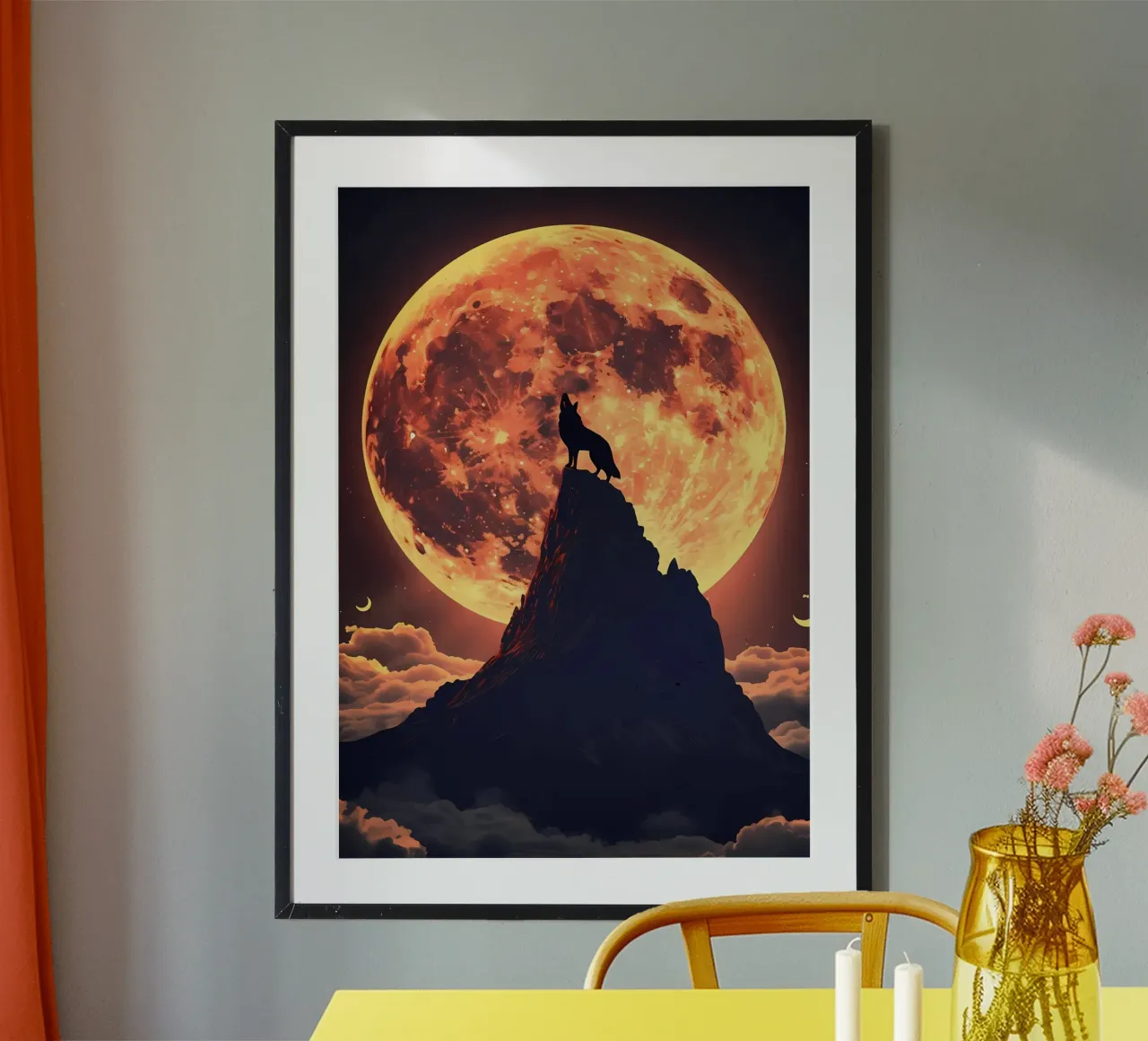 Animale lupo poster con telaio in alluminio da Pierre Walton