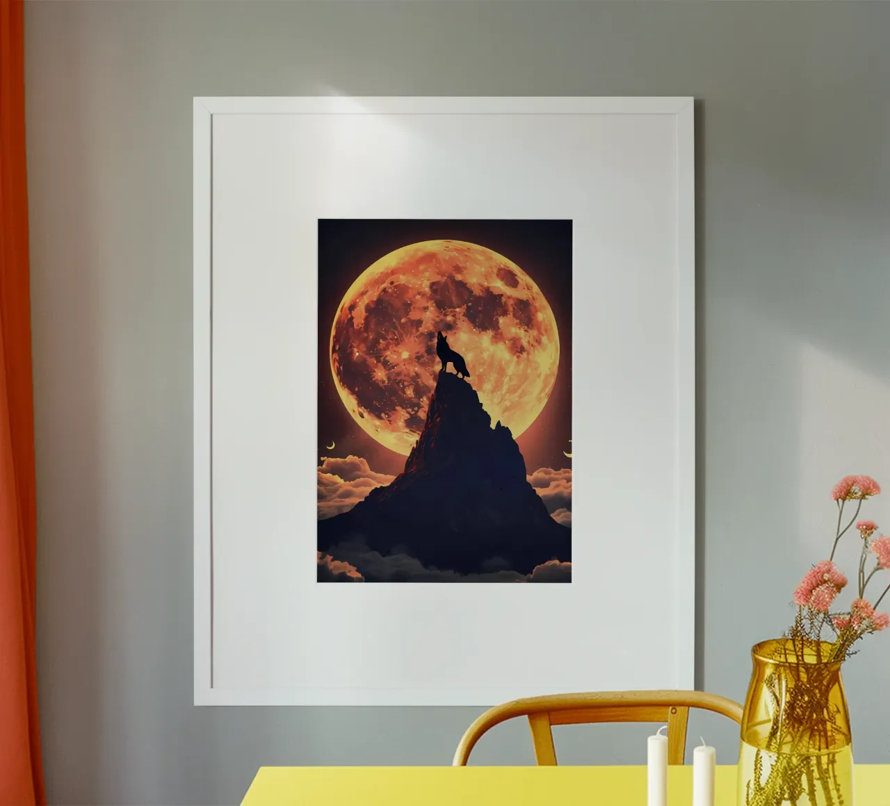 Animale lupo poster con telaio in alluminio da Pierre Walton