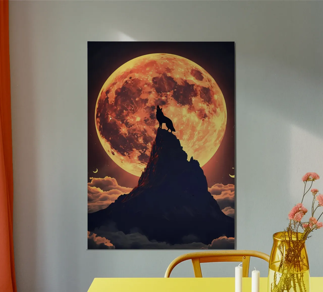 Animale lupo poster con telaio in alluminio da Pierre Walton