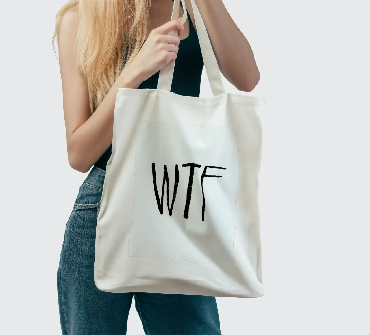 WTF borsa in juta da Leah Flores