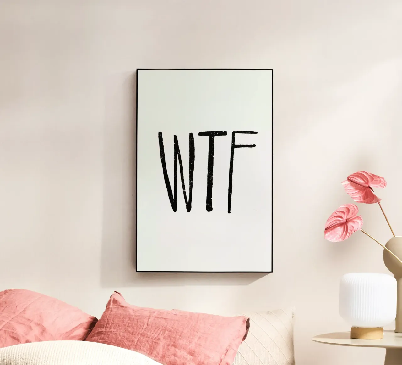 WTF acrylic glass by Leah Flores