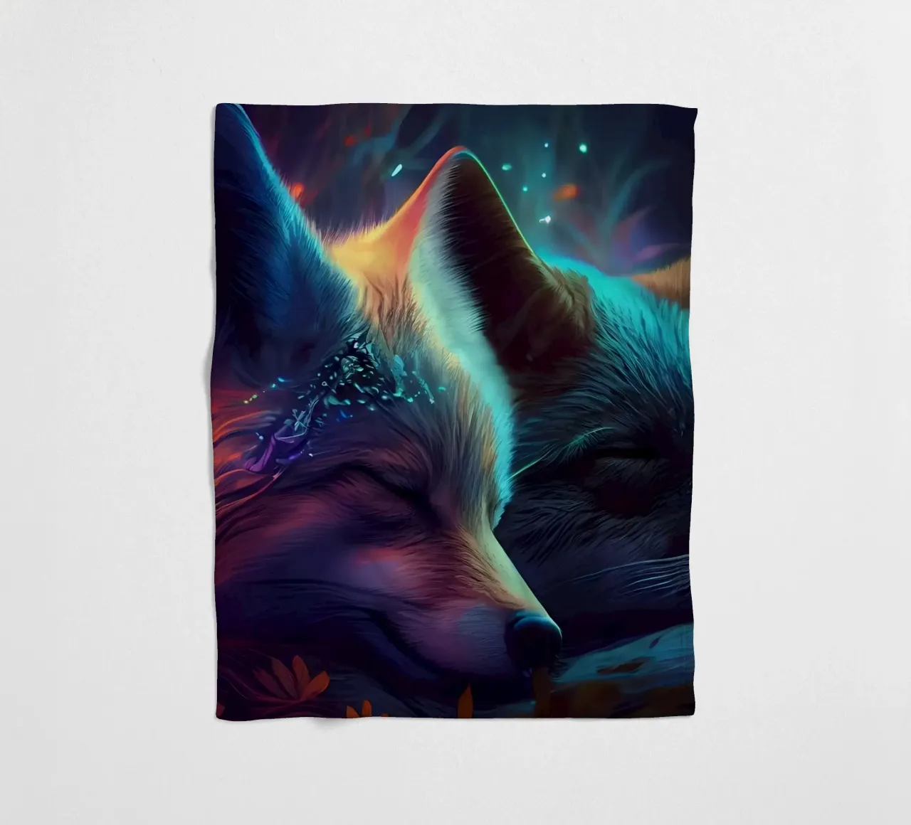 Wolf Animal fleece blanket by Pierre Walton