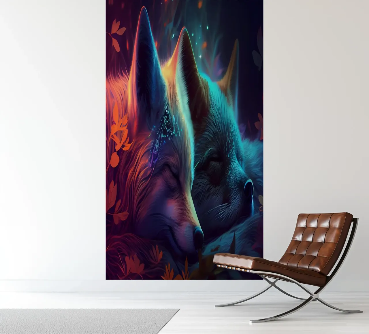 Wolf Dier fotobehang van Pierre Walton