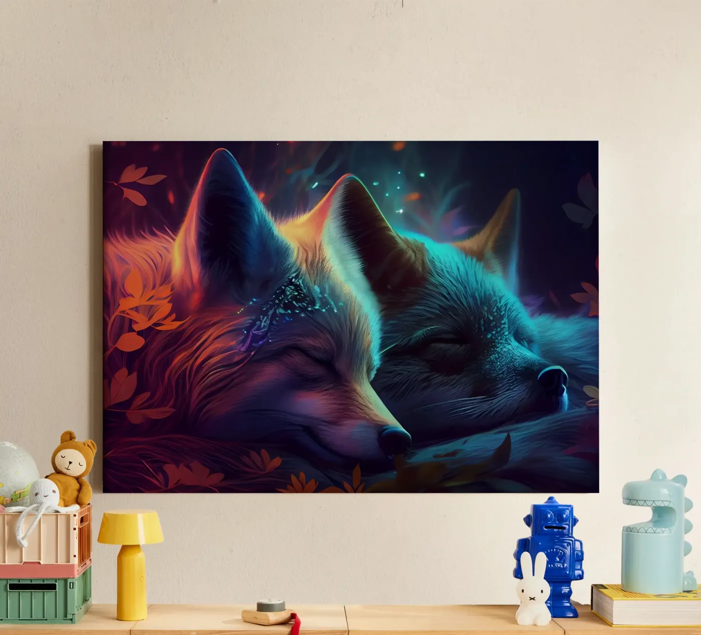 Wolf Dier canvas van Pierre Walton