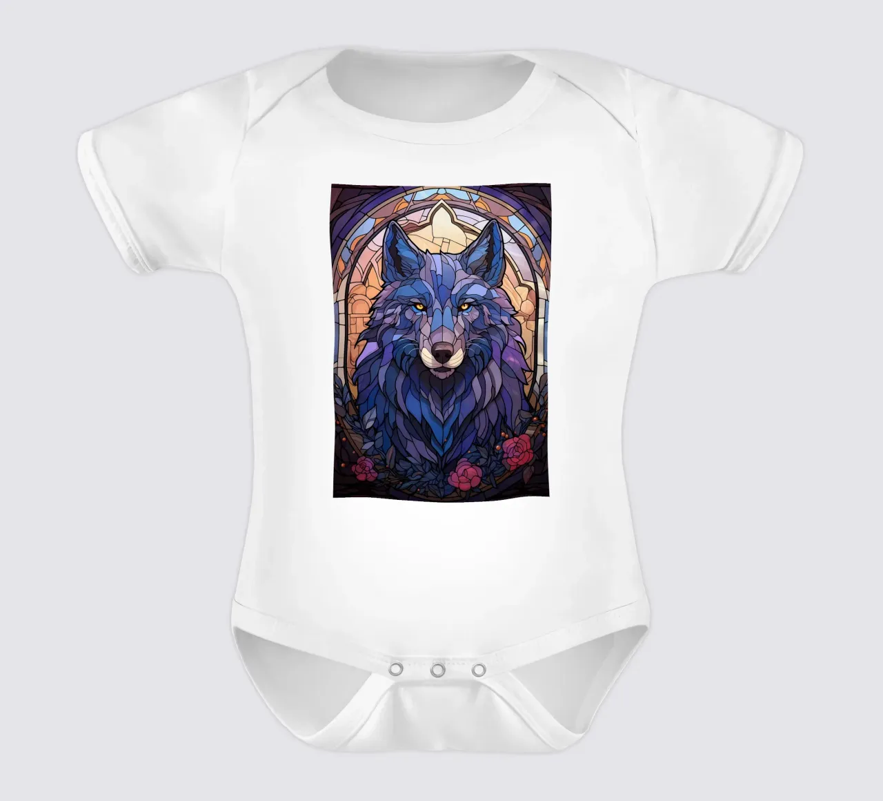 Animale lupo body neonato maniche corte da Pierre Walton