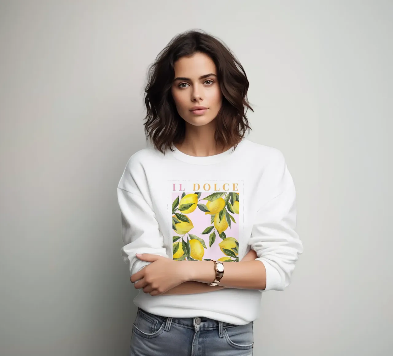 Amalfiküste Zitrone Poster, Zitrone Frucht Druck, Italien Kunst Sweatshirt von TheCocktailClub