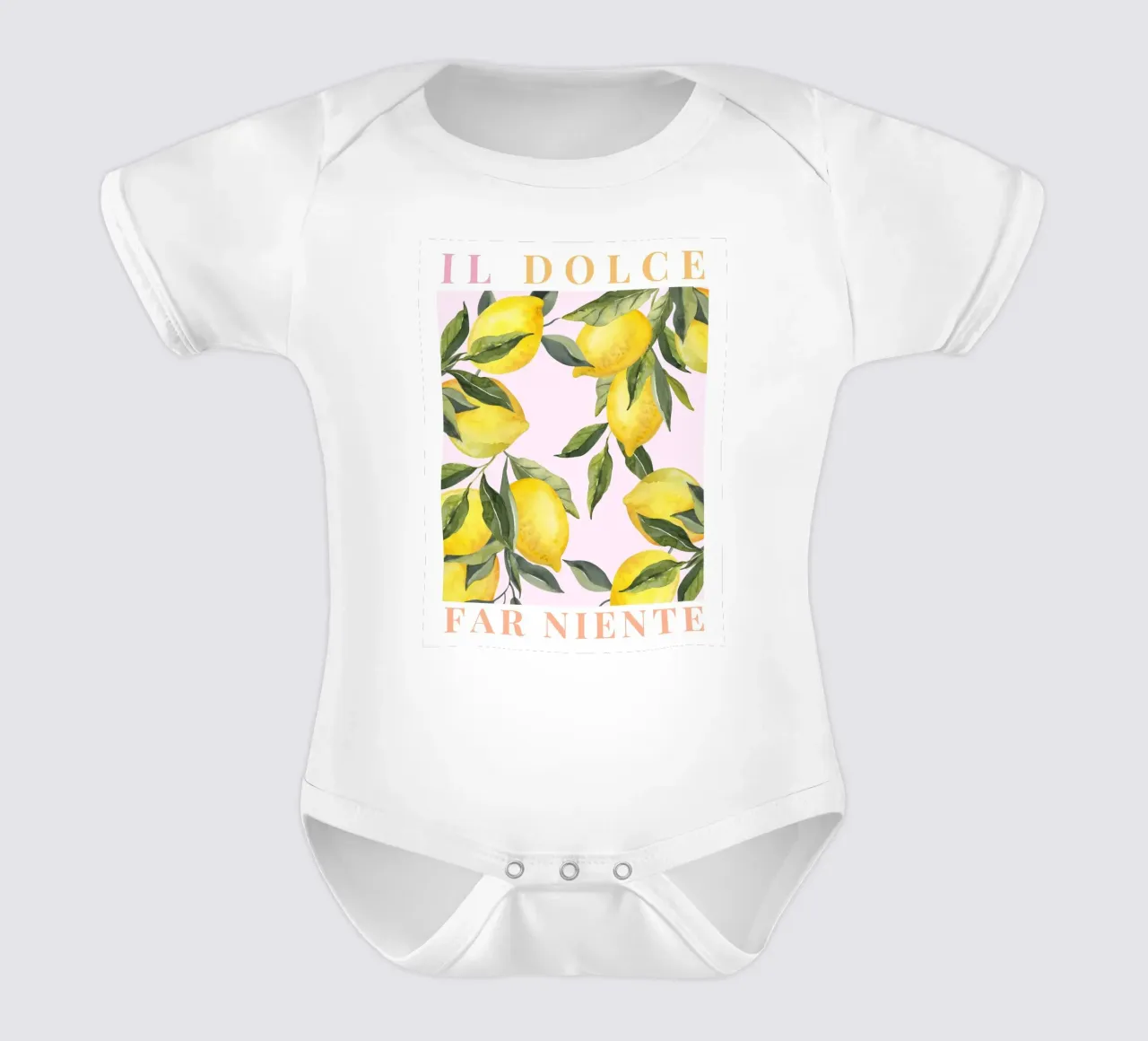 Amalfiküste Zitrone Poster, Zitrone Frucht Druck, Italien Kunst Kurzarm Babybody von TheCocktailClub