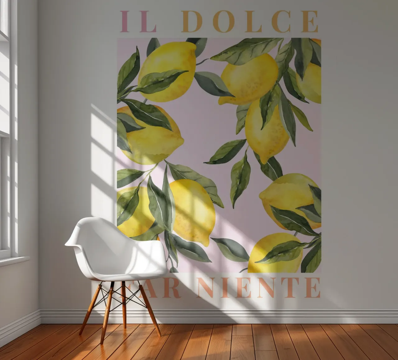 Amalfiküste Zitrone Poster, Zitrone Frucht Druck, Italien Kunst Fototapete von TheCocktailClub