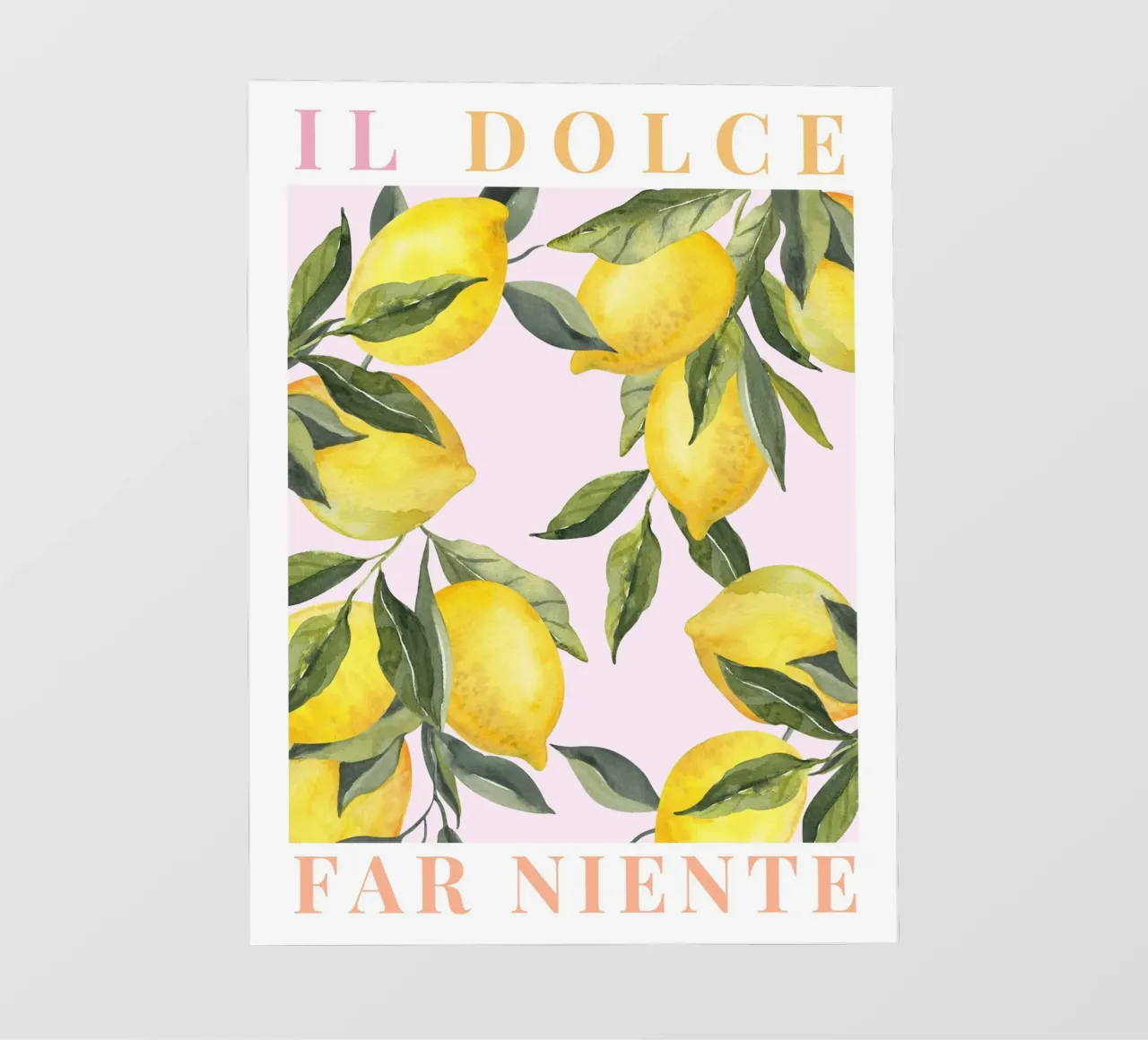 Amalfiküste Zitrone Poster, Zitrone Frucht Druck, Italien Kunst Fototapete von TheCocktailClub
