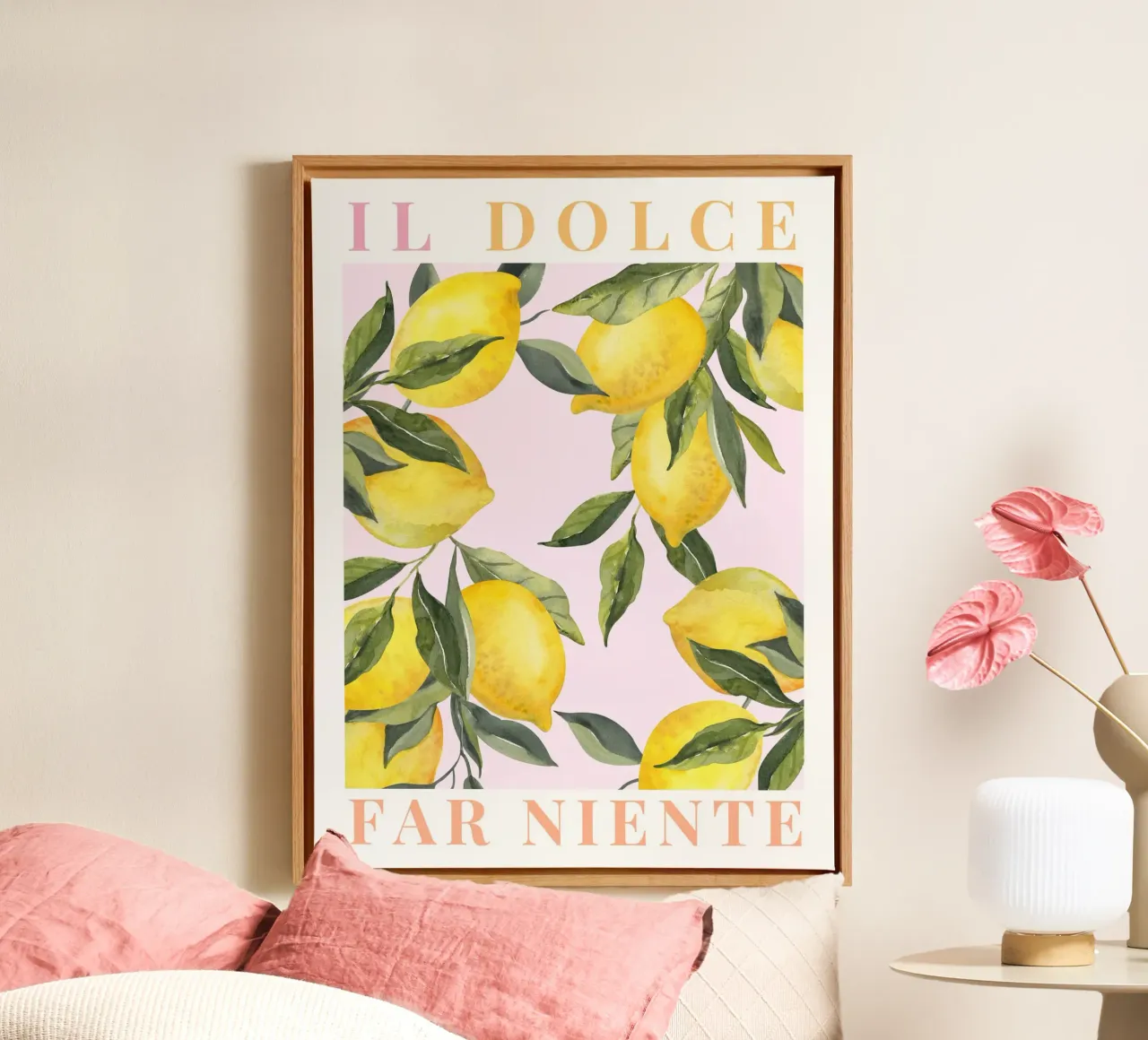 Amalfi Coast Lemon Poster, Lemon Fruit Print, Italy Art canvas by TheCocktailClub