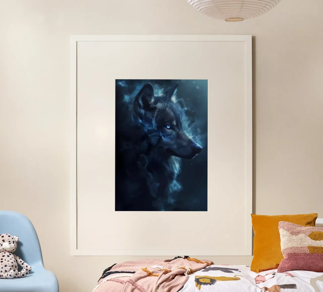 Animale lupo poster con telaio in plastica da Pierre Walton