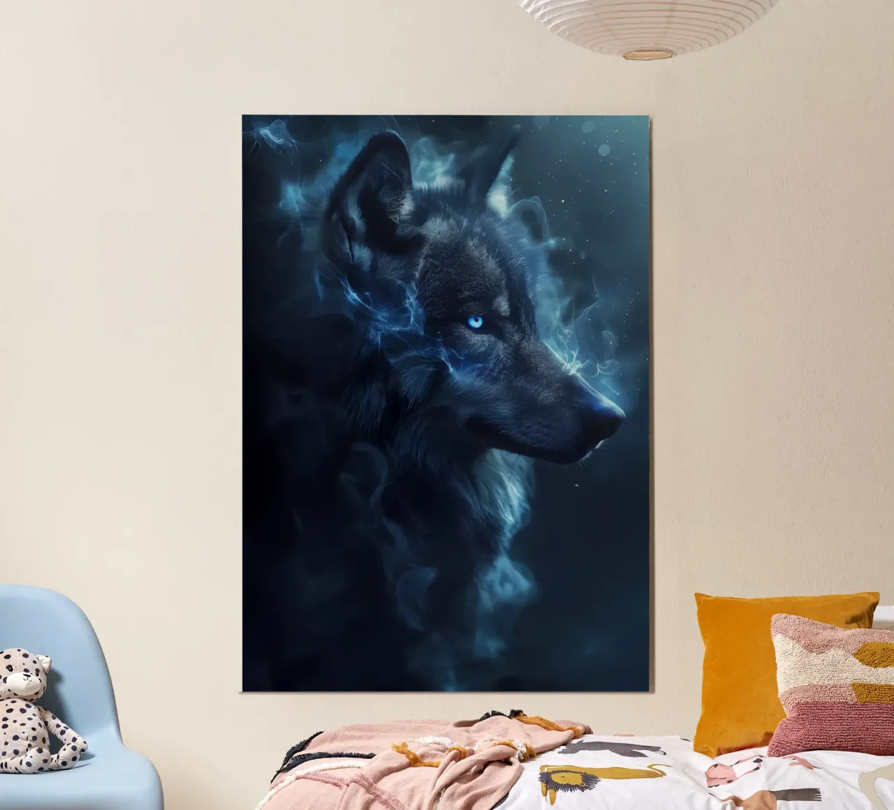 Animale lupo poster con telaio in plastica da Pierre Walton
