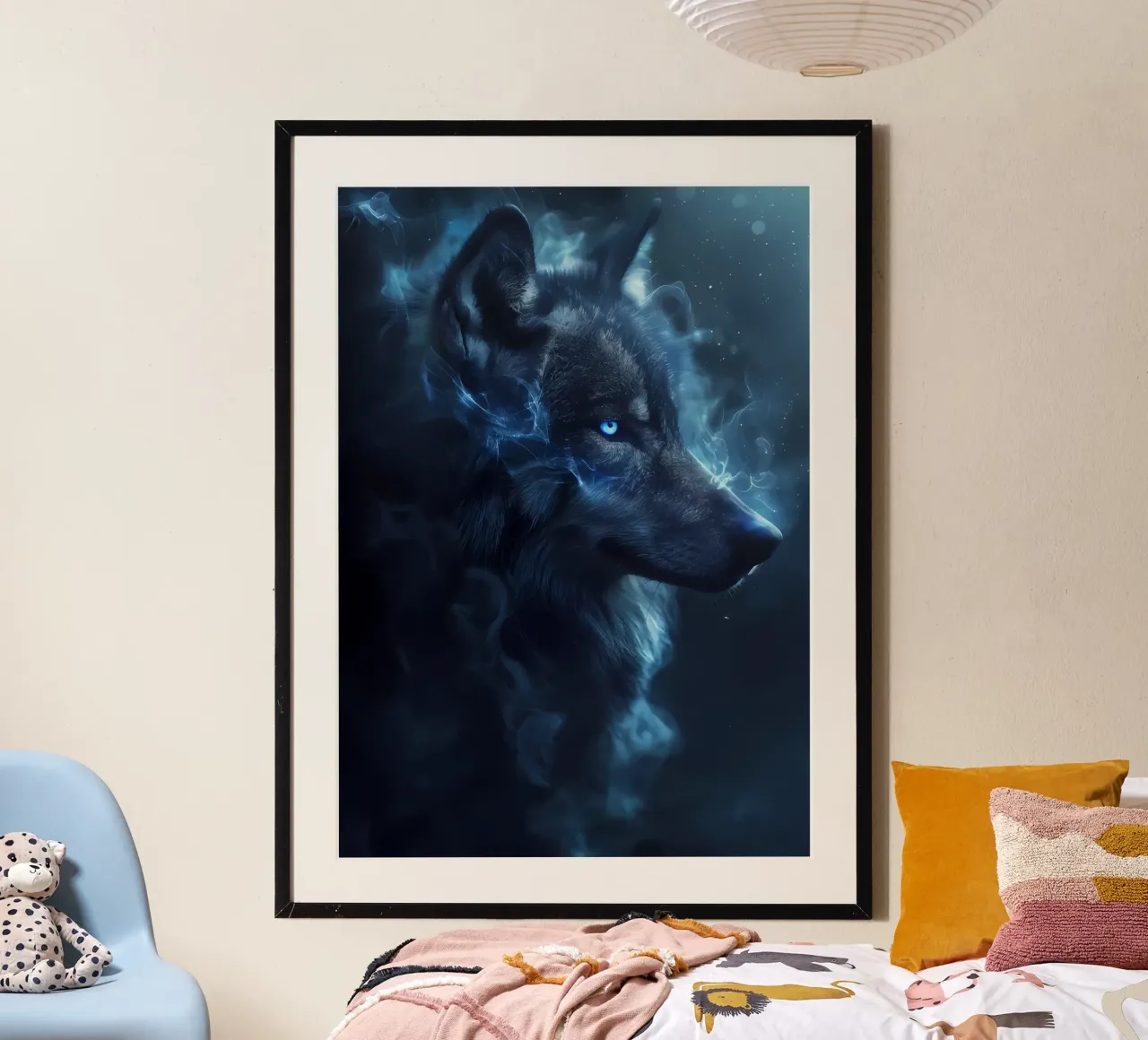 Animale lupo poster con telaio in plastica da Pierre Walton