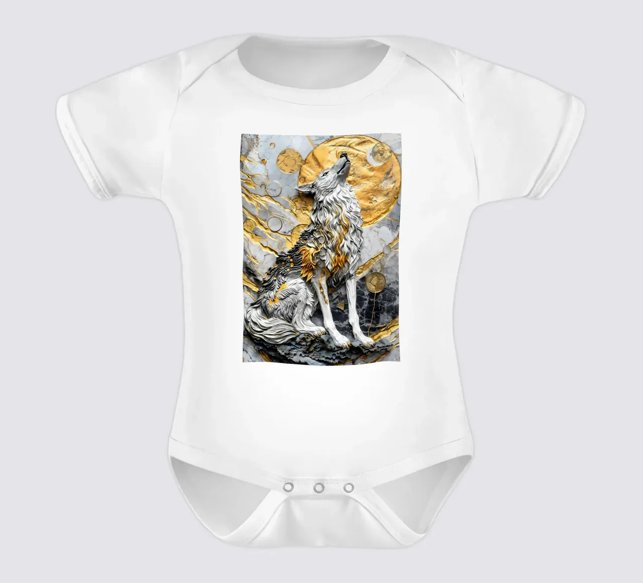 Animale lupo body neonato maniche corte da Pierre Walton