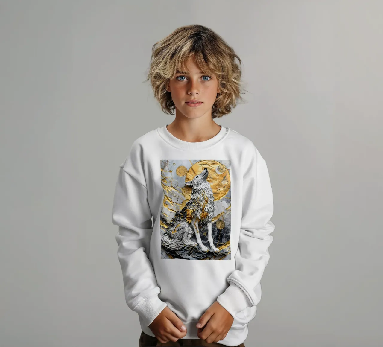 Animale lupo felpa bambino da Pierre Walton