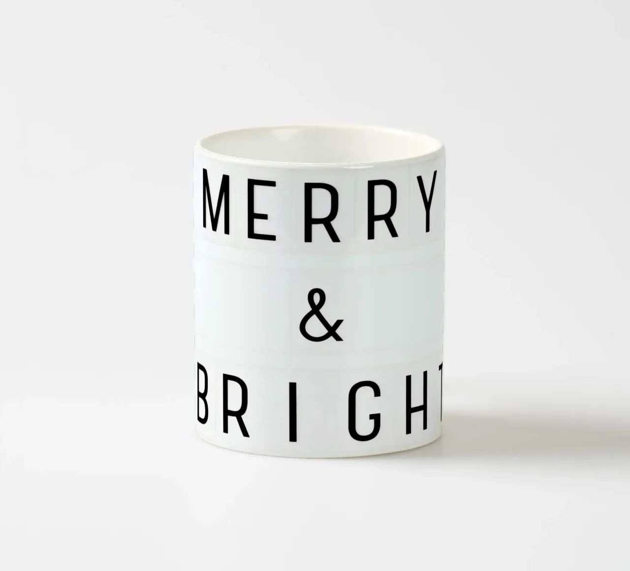 Vrolijk kerstfeest Lightbox keramische mok van Monika Strigel