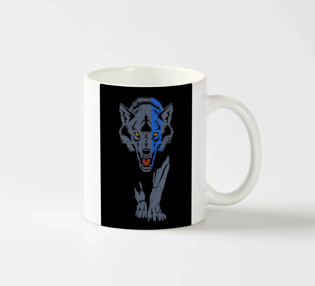 Animale lupo tazza in ceramica da Pierre Walton