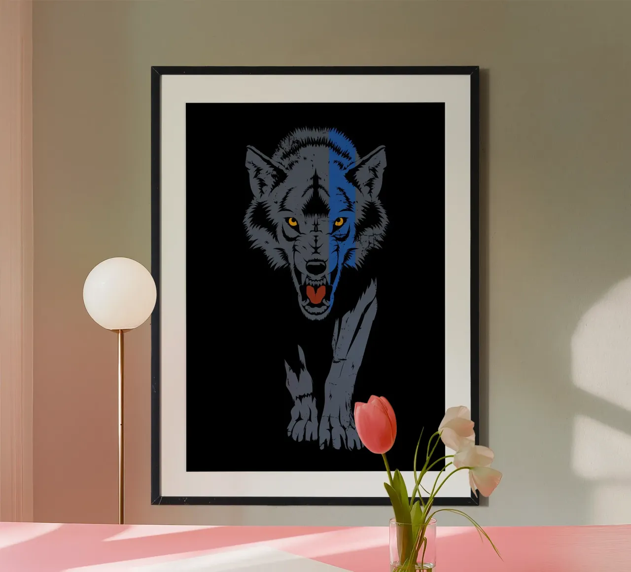 Animale lupo carta hahnemühle da Pierre Walton