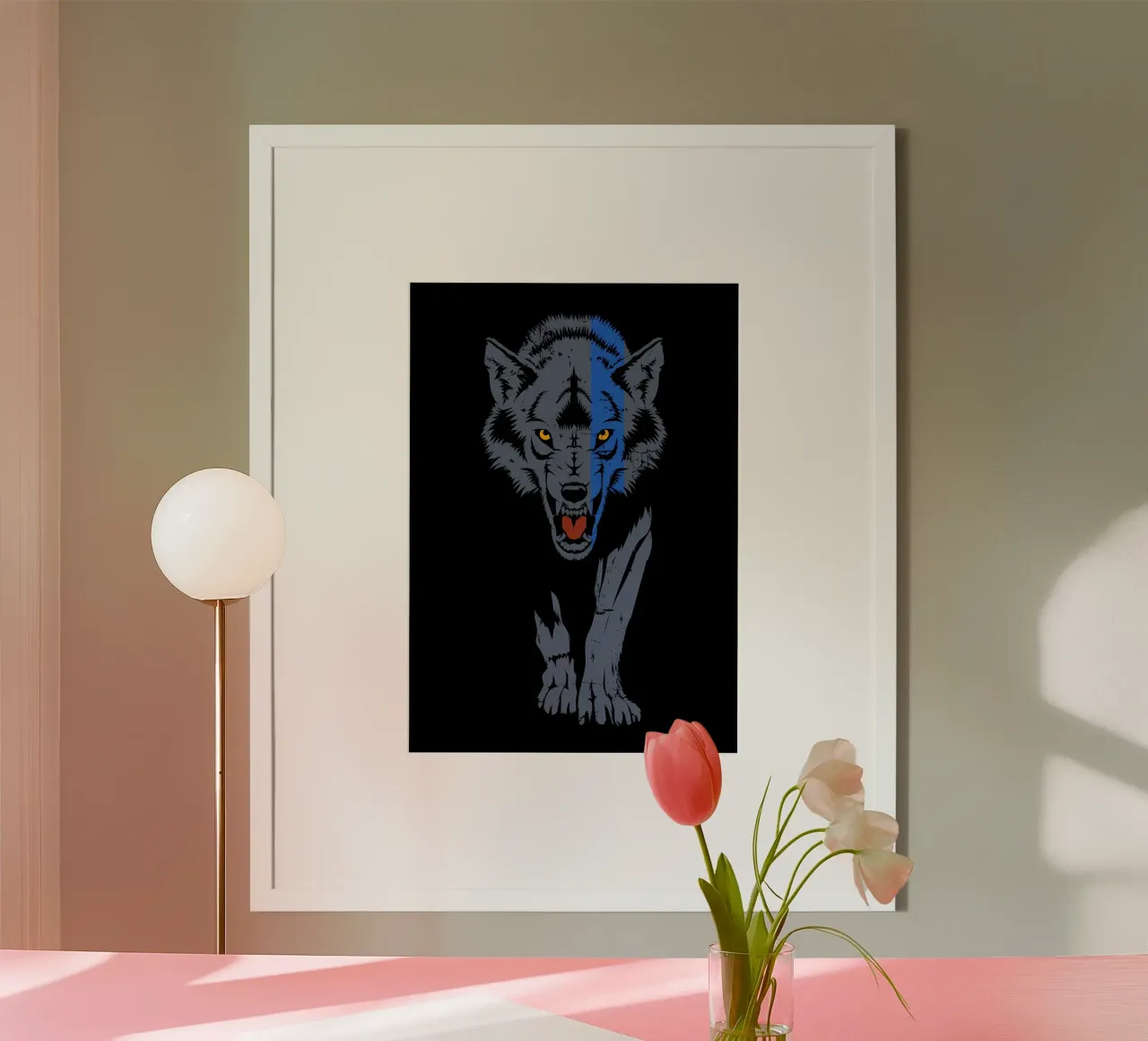 Animale lupo carta hahnemühle da Pierre Walton