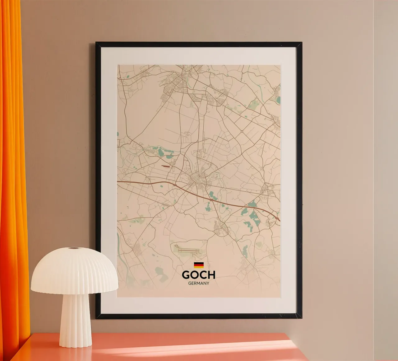 Goch DE poster con telaio in legno da Christopher Adams