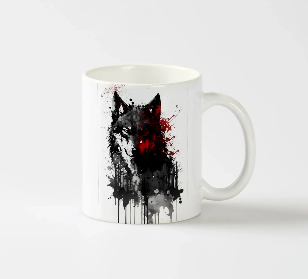 Animale lupo tazza in ceramica da Pierre Walton
