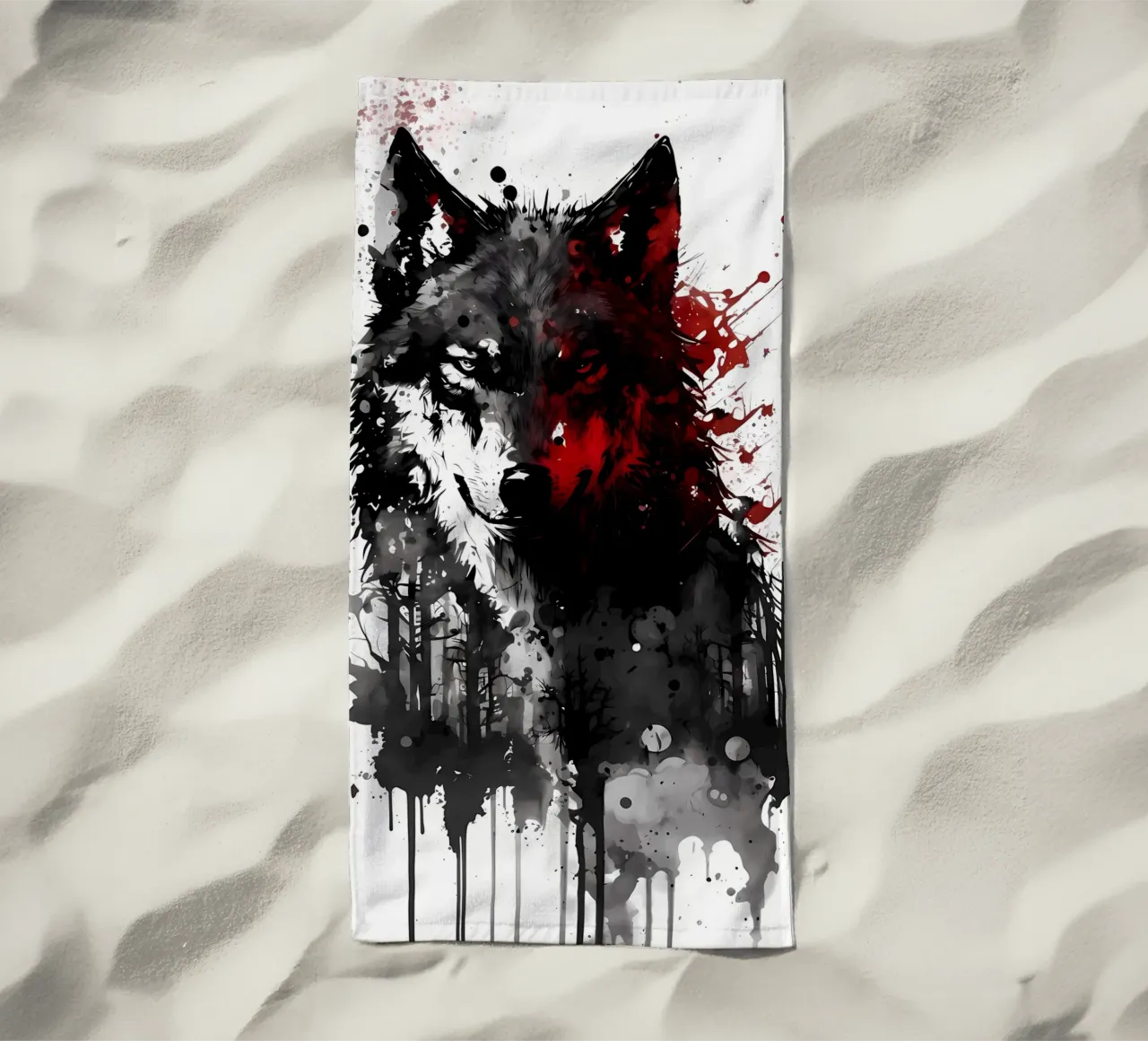 Wolf Animal beach towel by Pierre Walton