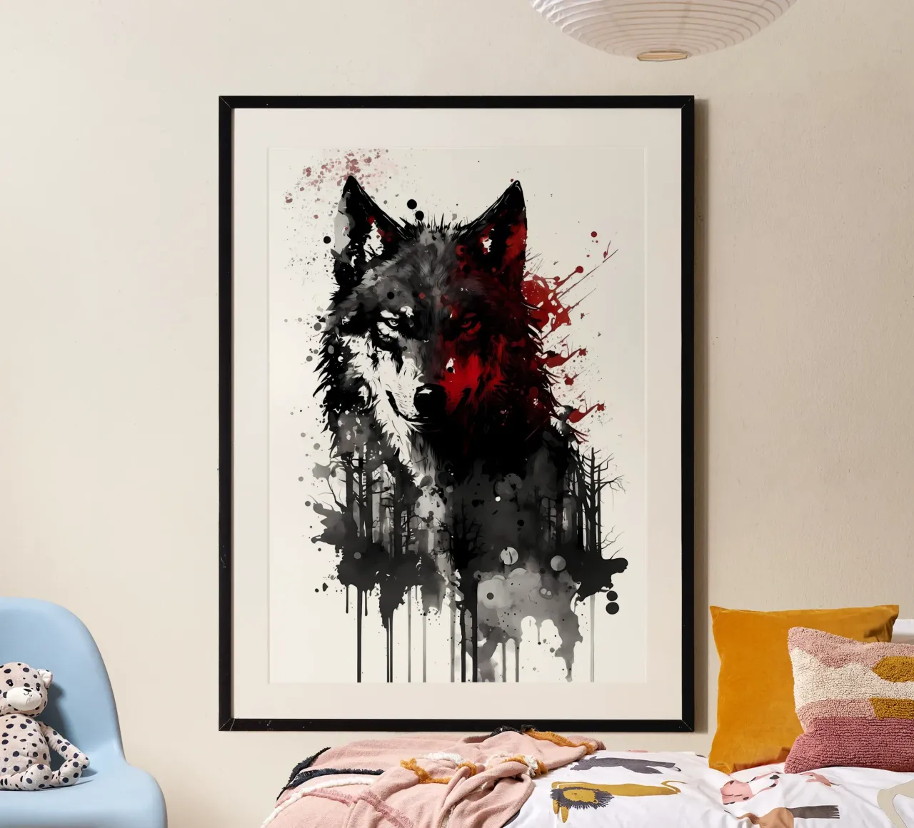 Wolf Dier poster van Pierre Walton