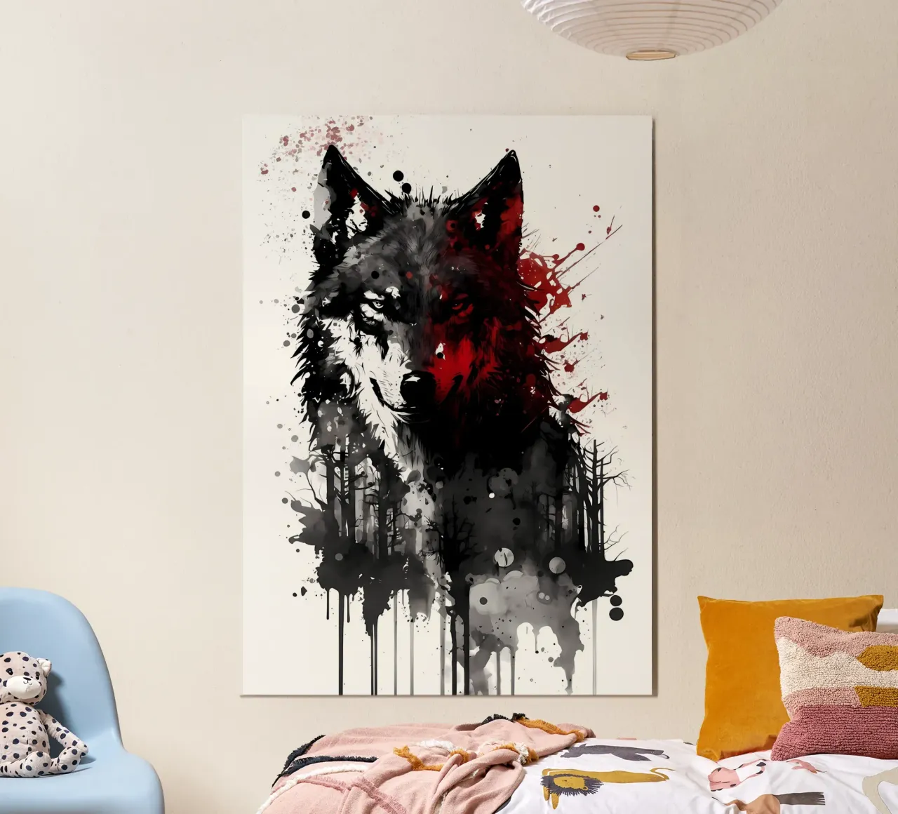 Wolf Dier poster van Pierre Walton