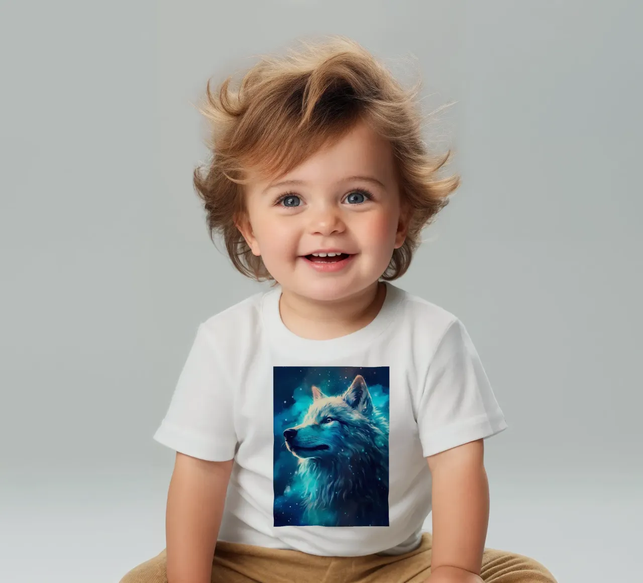 Animal lobo camiseta de bebé de Pierre Walton