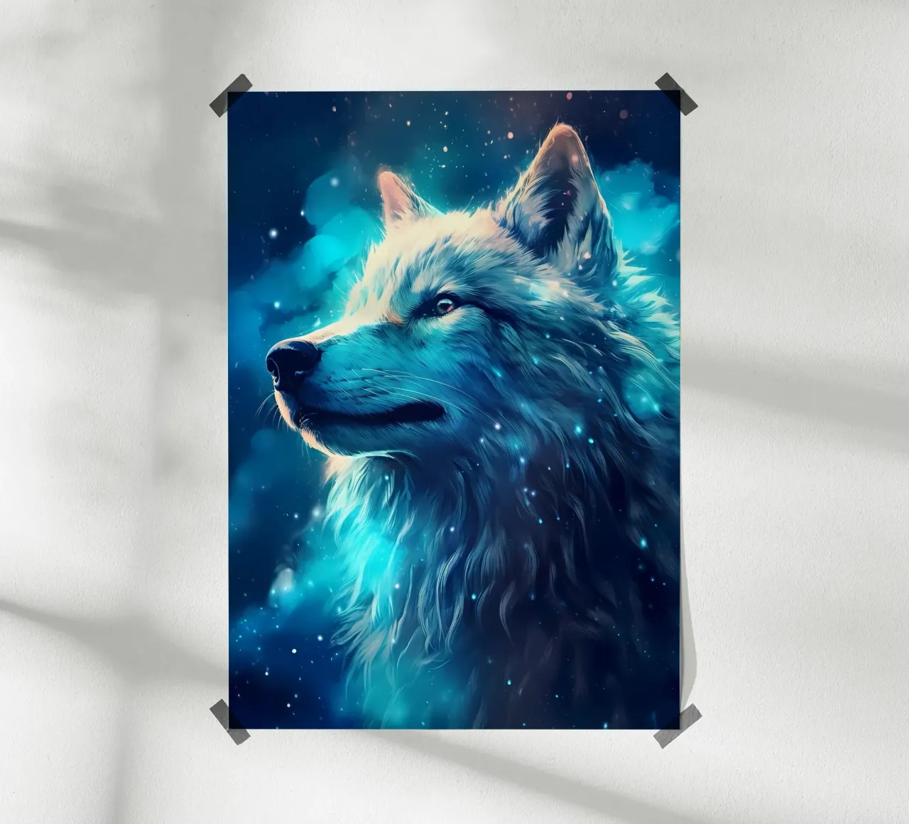 Animale lupo poster con telaio in alluminio da Pierre Walton