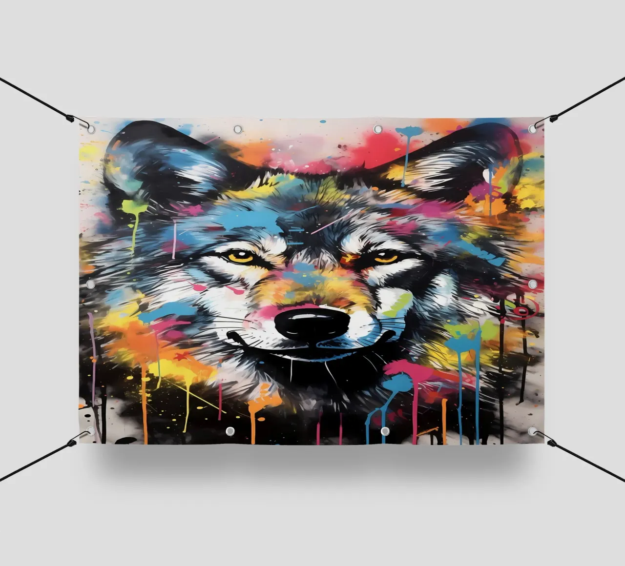 Animale lupo telo in pvc da Pierre Walton