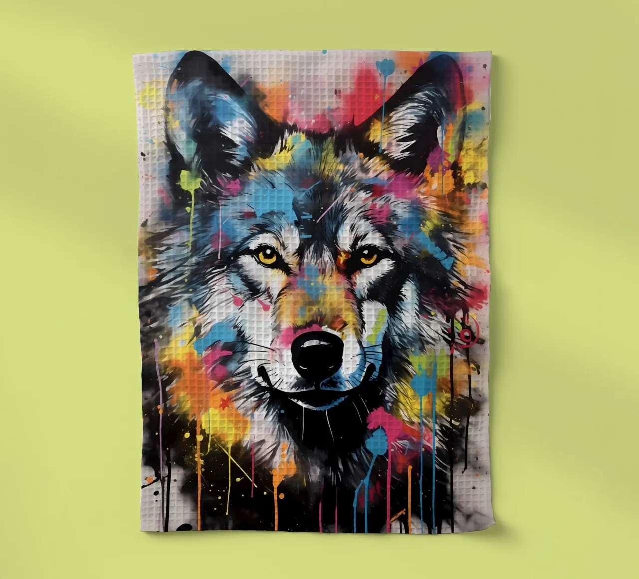 Wolf Animal tea towel by Pierre Walton