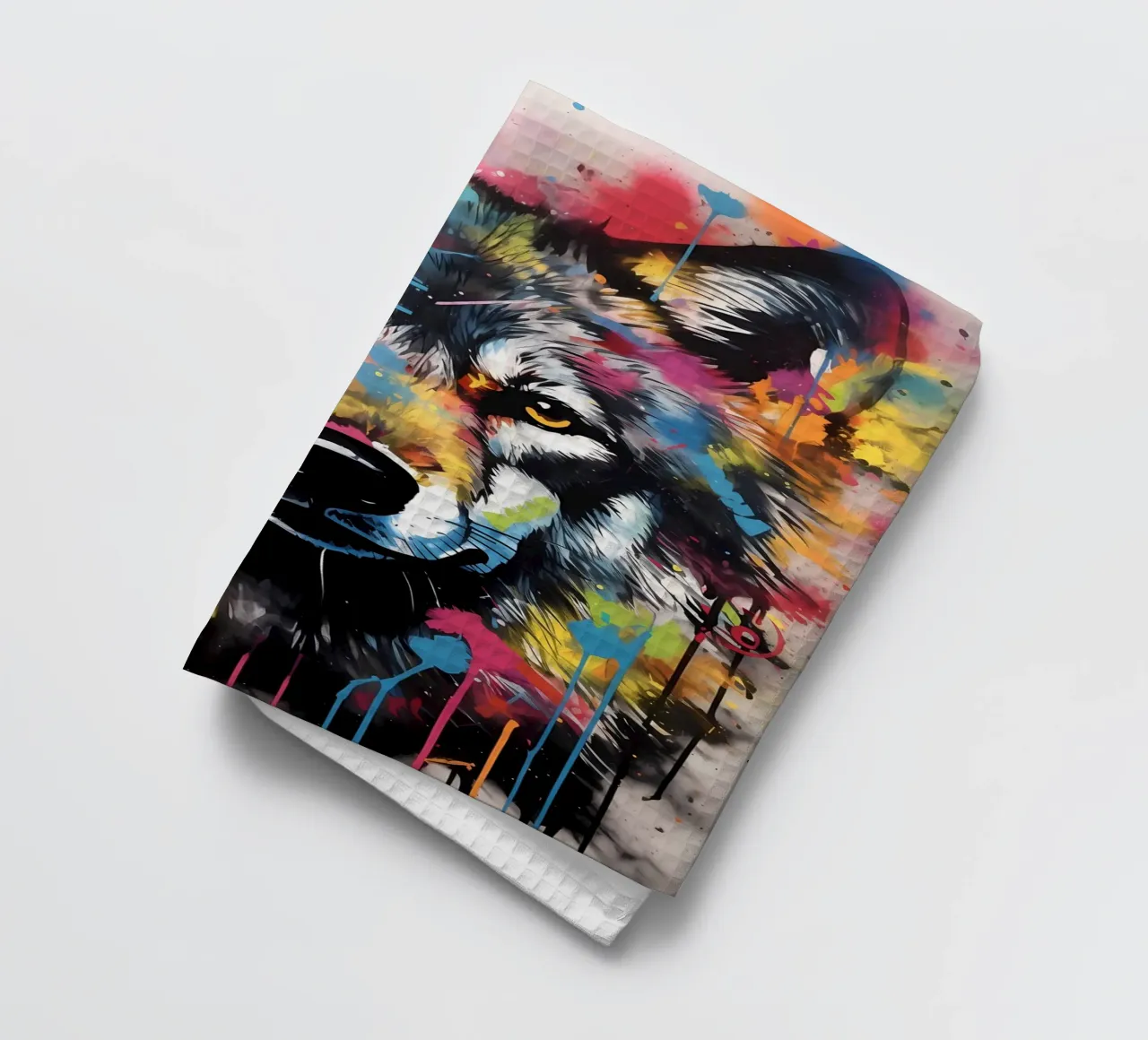Wolf Animal tea towel by Pierre Walton