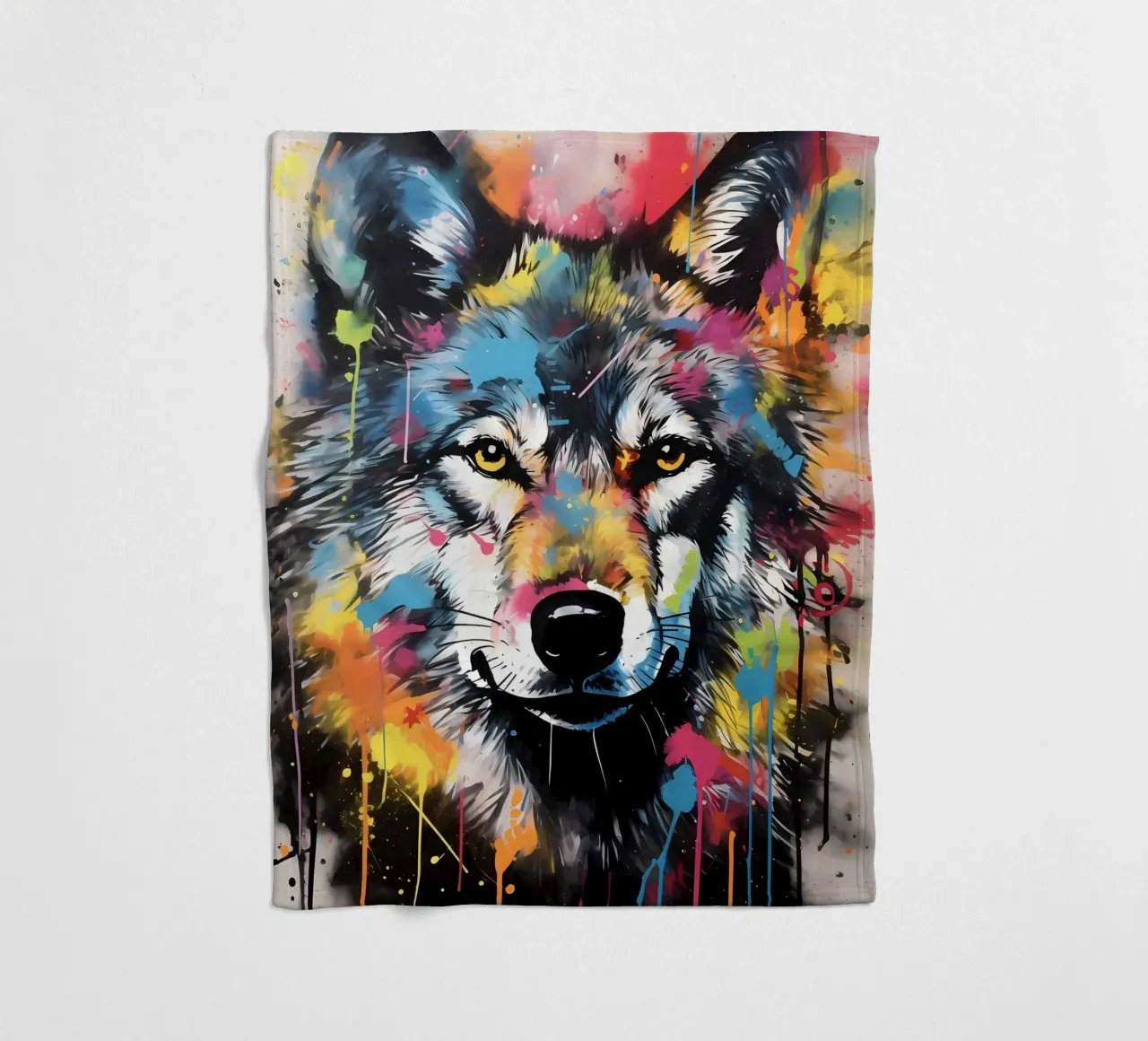Wolf Animal fleece blanket by Pierre Walton