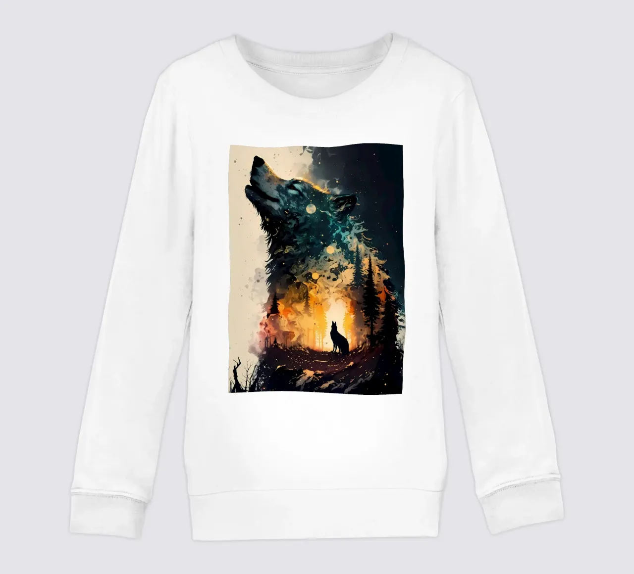 Wolf Animal kids sweatshirt by Pierre Walton