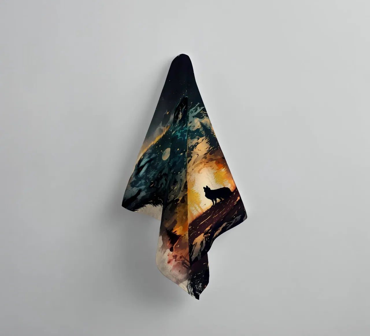 Wolf Animal towel by Pierre Walton