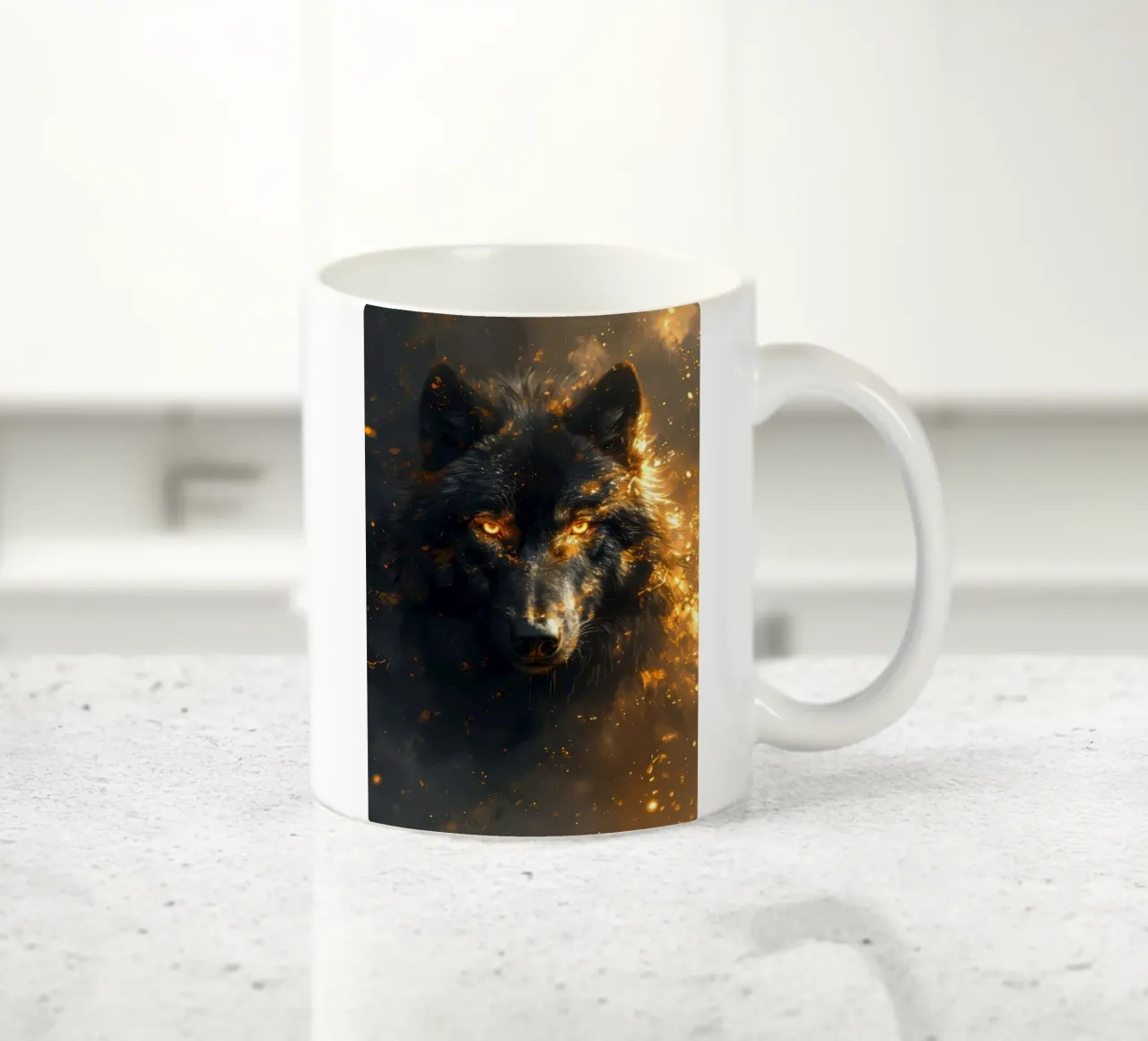 Animale lupo tazza in ceramica da Pierre Walton
