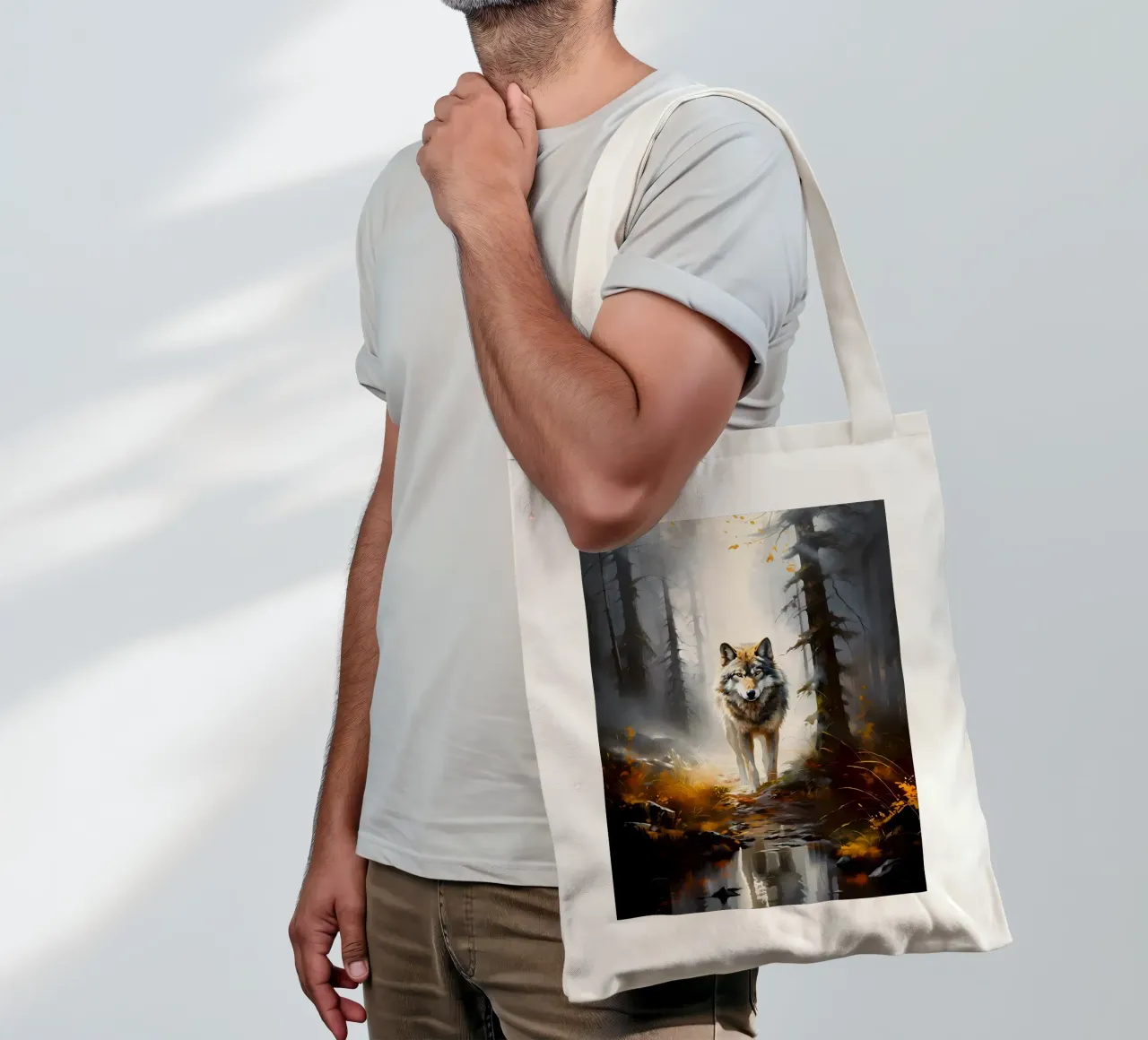 Wolf Animal tote bag by Pierre Walton