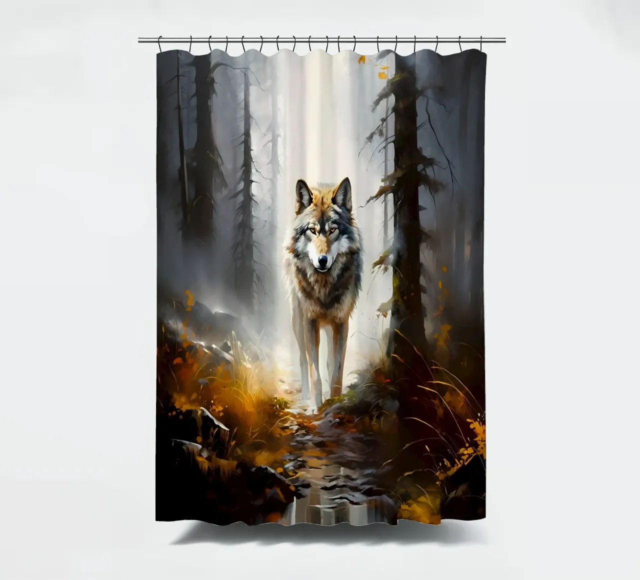Wolf Animal shower curtain by Pierre Walton
