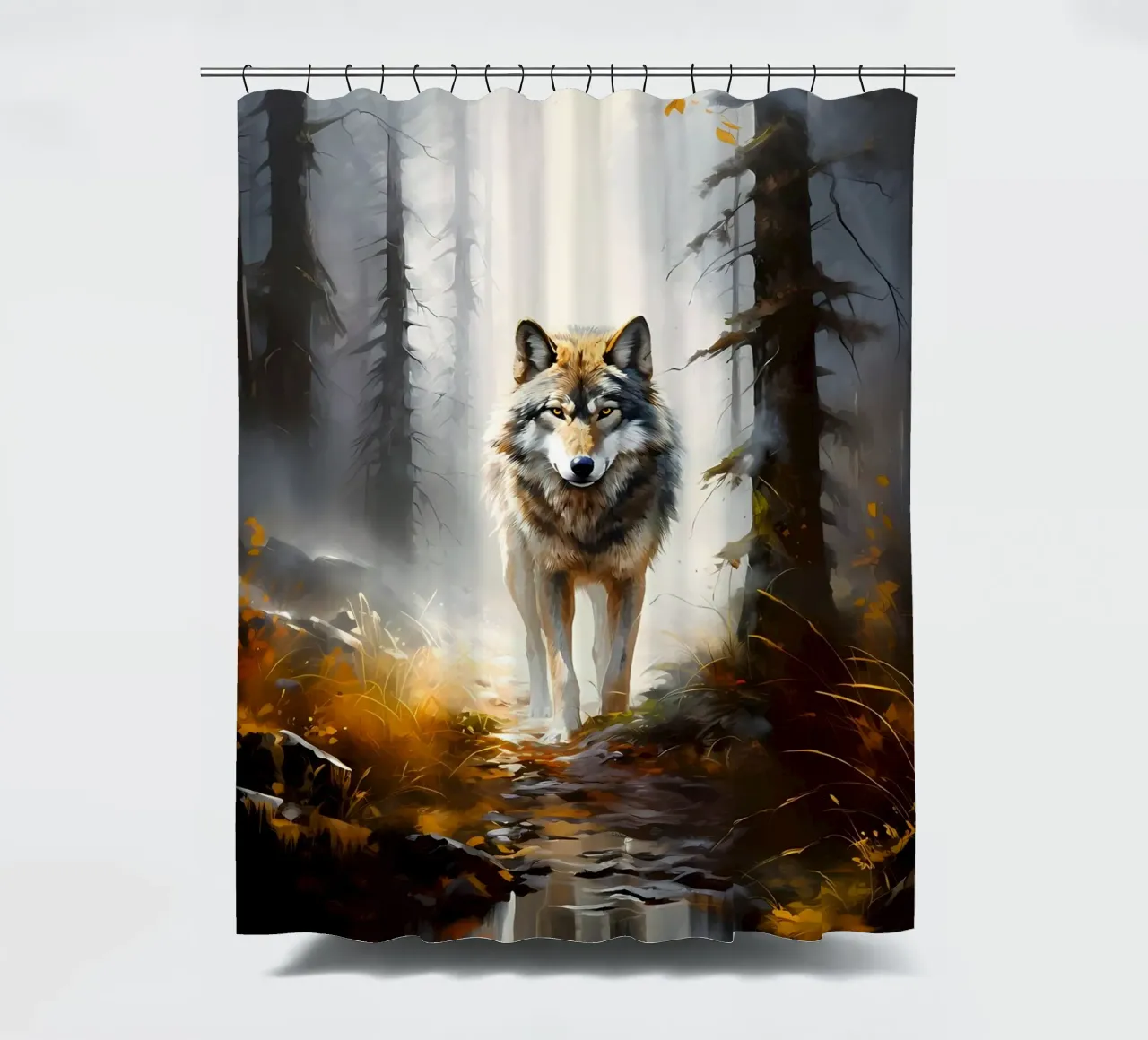 Wolf Animal shower curtain by Pierre Walton