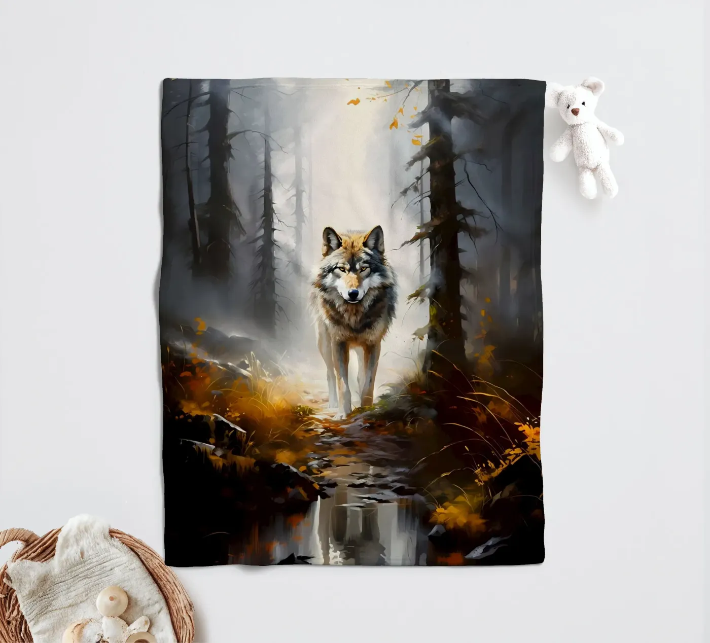 Wolf Animal fleecedeken van Pierre Walton