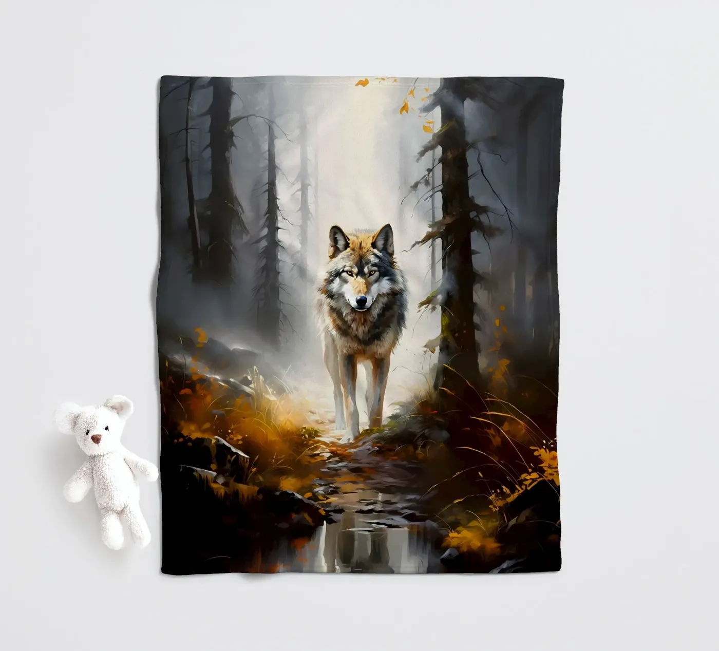 Wolf Animal fleecedeken van Pierre Walton