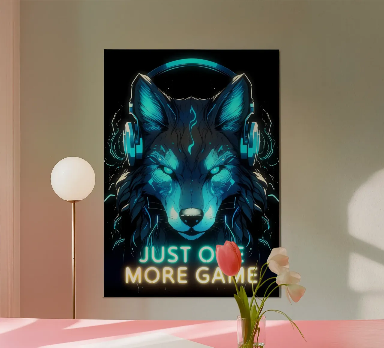 Animale lupo poster con telaio in alluminio da Pierre Walton