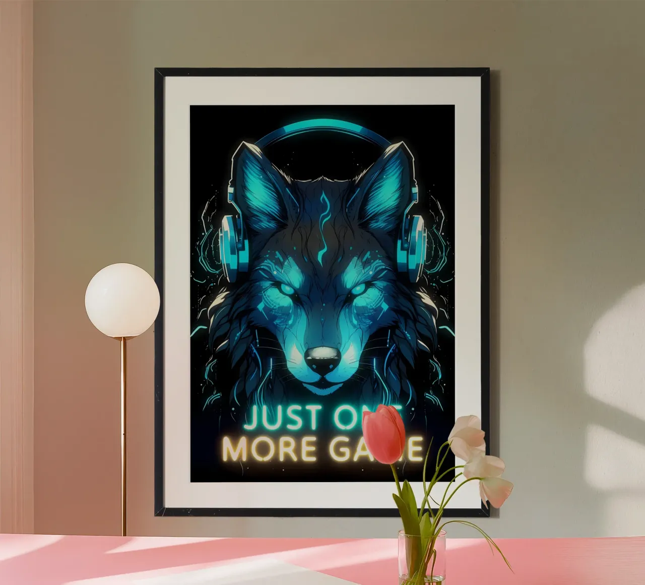 Animale lupo poster con telaio in alluminio da Pierre Walton
