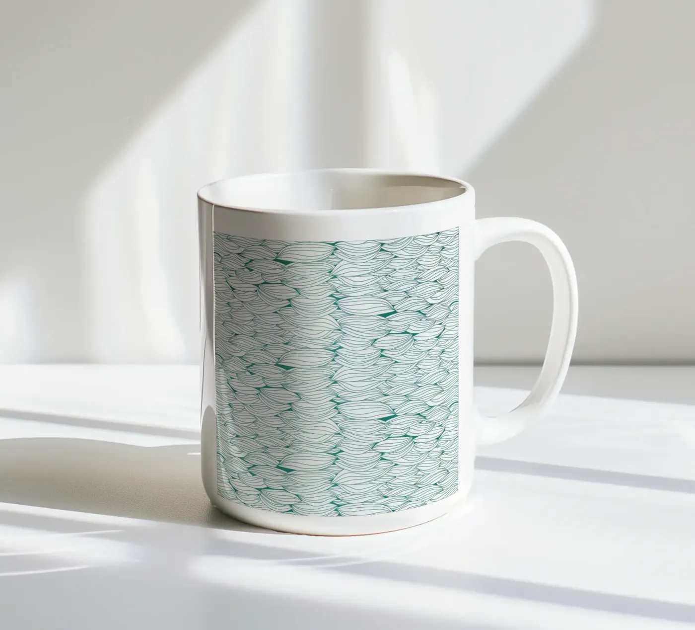 Dancing Feathers ceramic mug by Pom Graphic Design