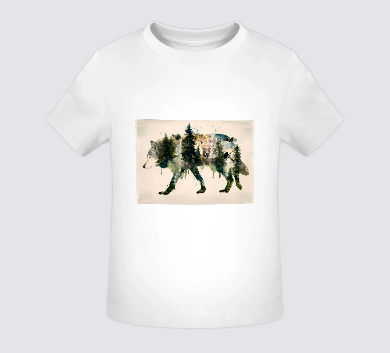 Wolf Animal baby t-shirt by Pierre Walton