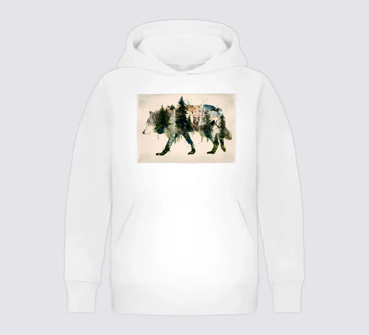 Wolf Animal kids hoodie by Pierre Walton